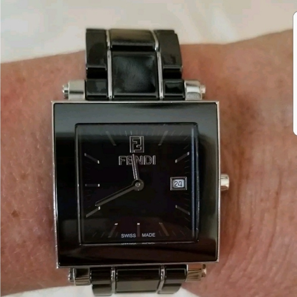 Fendi Black and Silver Watch